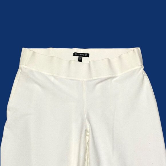 Eileen Fisher Stretch Crepe Crop Pant Petite Small Ecru Business Casual Summer - Picture 4 of 6